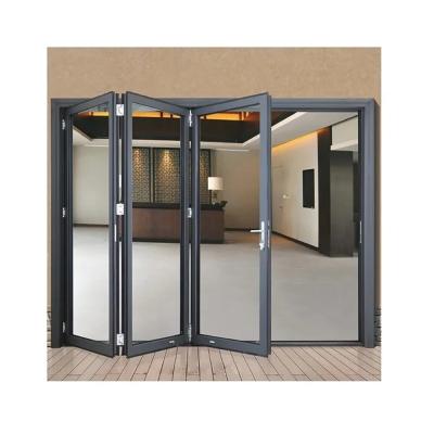 China Accordion Aluminium Folding Door Latest Design 10 Sealing Layers 35dB Sound Insulation for sale