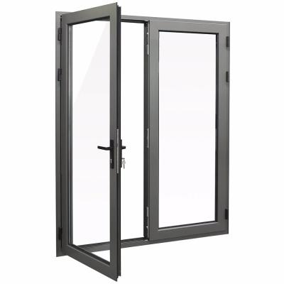 China Puertas de aluminio moderno acabado exterior doble vidrio swing Casement Puertas para un aspecto elegante en venta