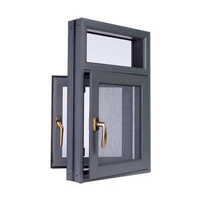 China Double Insulated Tempered Glass Aluminium Casement Window for Horizontal Opening Pattern for sale