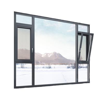 China 304 Stainless Steel Mesh Screen Window Aluminium Casement Windows With Thermal Break for sale