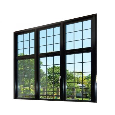 China Window With Grill Design And Tempered Glass 8-way Seal Broken Bridge Aluminum Profile for sale