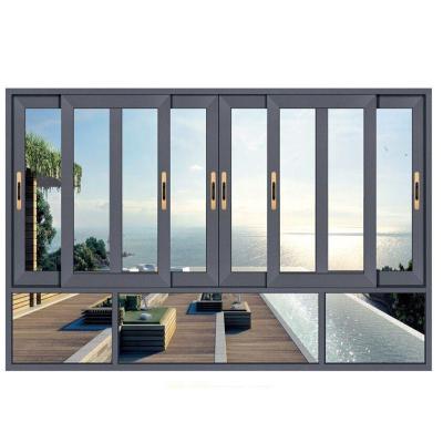 China Aluminum Alloy Frame Material Customized Soundproof Tempering Glass Sliding Windows for sale