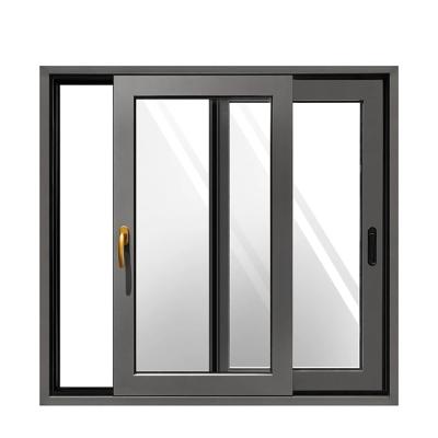 China Customize Double Glazed Thermal Break Aluminum Sliding Glass Windows For Folding Screen for sale