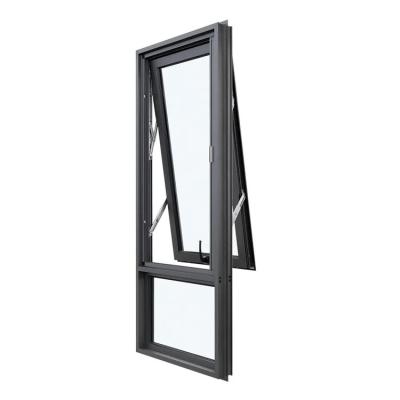 China Water Tightness Level 6 Customize Thermal Break Aluminum Double Layer Glass Awning Windows for sale