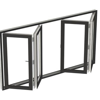 China Modern Design Folding Screen Soundproof Glass Aluminium Bifold Windows With ≤2.1 K Value for sale