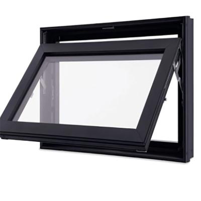 China Black Household Double Glazed Aluminum Alloy Awning Windows For Residential Demand for sale