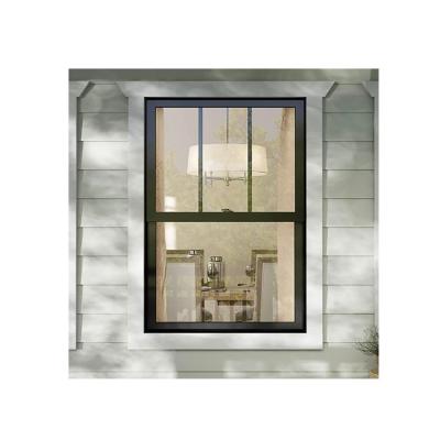 China Vertical Sliding Tempered Glass Double Hung Windows With Stainless Steel Screen Netting for sale