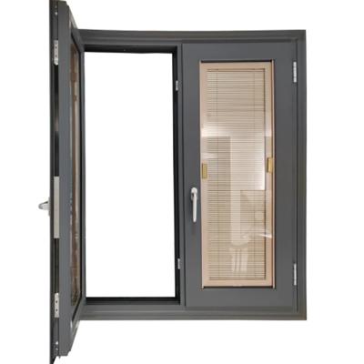 China Moderne stijl SKATE Waterdicht Zwart Aluminium Dubbelglazen Casement Windows Te koop