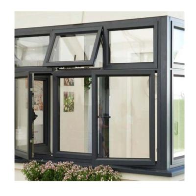 China Double Glazed Black Aluminum Alloy Awning Windows for sale