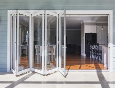 China Aluminum Waterproof Bi-Fold Doors For Building With ≤2.1 Heat Insulation Coefficient for sale