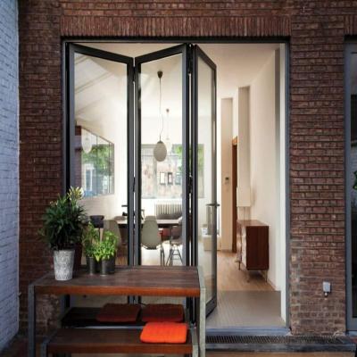 China High Quality Double Glazed Aluminum Bi Folding Waterproof Doors For Modern House for sale