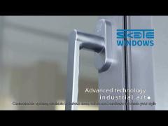 80mm seamless welded thermal break aluminum casement glass windows for folding screen