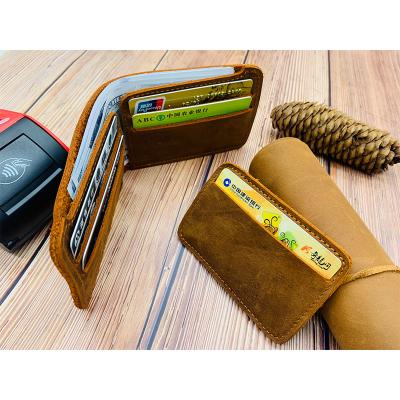 China 2021Custom Crazy Horse Fashion Wallet For Men Bifold Genuine Leather Wallets for sale