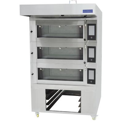 China Commercial Kitchen Oven Bakery Machine Equipment Baking Oven Bread Cake Deck Oven Vegetable Processing Plant 6 Platform 6 Trays for sale