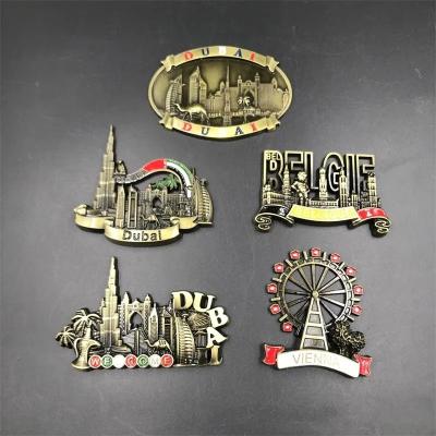 China Shape Dubai Wholesale Sublimation Metal Fridge Magnets Tourism Souvenirs Customized Magnets Fridge Souvenirs Customize for sale