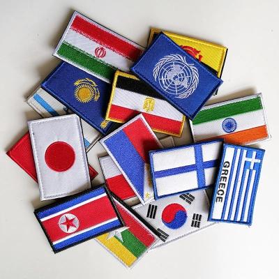 China Viable Countries Mark Embroidery Patches Korea Japan India Indonesia Vietnam Philippines Badge Armband Hook Loop Stickers for sale