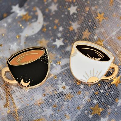 China Europe & North American Personalized Custom Hard Enamel Pin Manufacturer Designer Brooches Bubble Tea Pin With Butterfly Clutch Pin Holder for sale