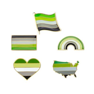 China Europe; New Aromantic Pride Badge Rainbow Shape Lapel Pin North America Style Metal Pride Enamel/LGBTQ Pin for sale