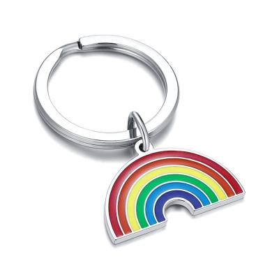 China Pride Gift LGBT Rainbow Keychain Metal Car Keychain Lesbian Gay Pride Car Keychain Charms Lesbian Pride Custom Made Gay Women Key Rings for sale