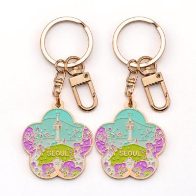 China 3D Customized Irregular Metal Key Chain Zinc Alloy Enamel Turned Edge Jewelry Birthday Car Key Chain Key Chain Manufacturer for sale