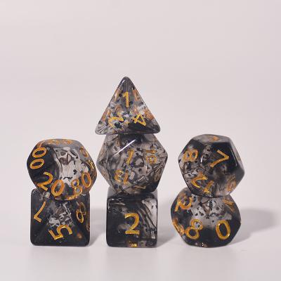 China Disturb free game dice High quality acrylic RPG/DND role-playing game dice set, customized plastic polyhedral dice 7-piece set, D4-D20, free samples for sale