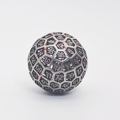 China Disturb free game dice Custom Plated Ancient Metal D100 100 sides Spherical Dice dungeons and dragons Metal D100 Dice for sale