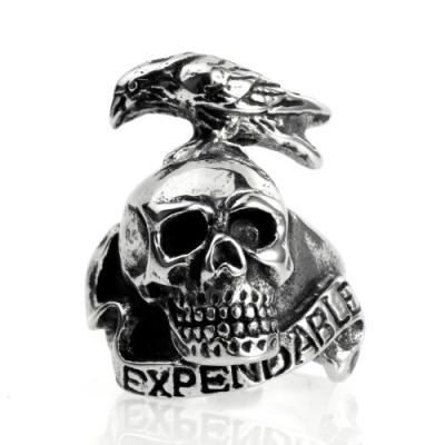 China Wholesale Punk Style Fashion Jewelry Male Silver Skull Ring Indian Chief Gold Stainless Steel for sale