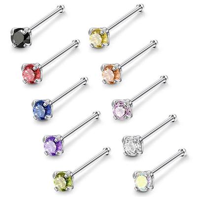 China New Style 316L Stainless Steel Diamond Unique Permanent Body Pierced Nose Ring for sale