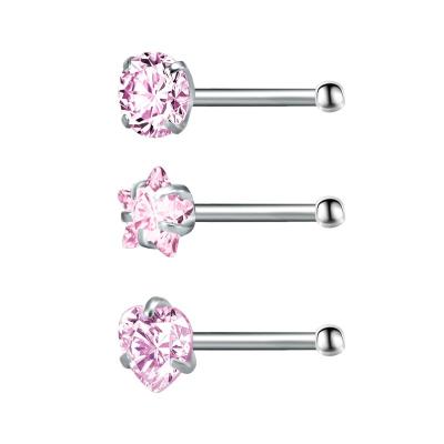 China Unique 316L Surgical Steel Hinged Indian Gemmed Piercing Nose Ring Studs for sale