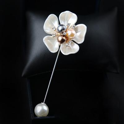 China Fashion Custom Jewelry Hot Selling Multicolor Rhinestone Mother Pearl Brooch Unisex Safety Pin for sale