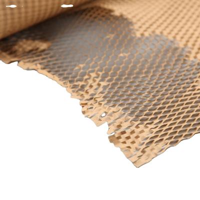 China Recycled Honeycomb Kraft Paper Roll Materials Expandable Custom Size Anti-collision Roll For Packing And Shipping Cushion Wrapping Material for sale