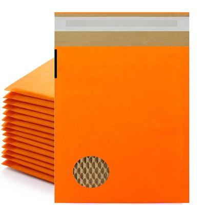 China Express Shipping Packaging Honeycomb Padded Envelopes 100% Natural Recycled Biodegradable Kraft Fibers Cushioning Protected Padded Envelope for sale