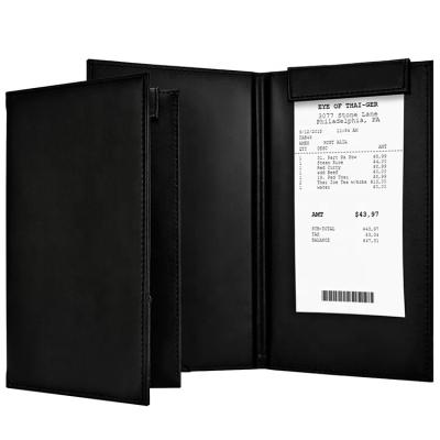 China Wholesale Double Panel Leather Pockets Magnetic Presenter Hotel Restaurant Bill Holder For Folder Guest Checkout Promotion for sale