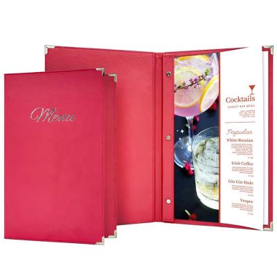 China For Restaurant OEM Hotel Cafe And Screw Menu Inner Folder Sheets Metal Corner for sale