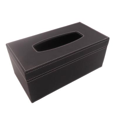 China PU leather hotel facial tissue leather box cover, suitable for office and home for sale