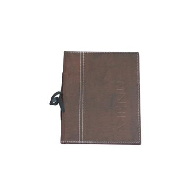 China PU Leather A4 Leather Menu Cover 8.5 x 11 with Two PVC Pockets for sale