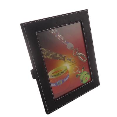 China PU leather photo frame, rendered in PU leather and wood, size in 4*6 inch for sale