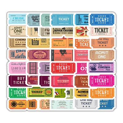 China Suitable for Cute Smooth Surfaces 50 PCS Ticket Admit A Film Travel Stickers For Decoration for sale