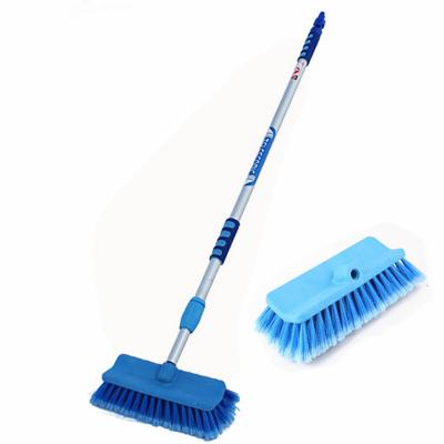 China Eco-friendly car wash brush with adjustable handle, includes on/off water control and two bristle types for sale