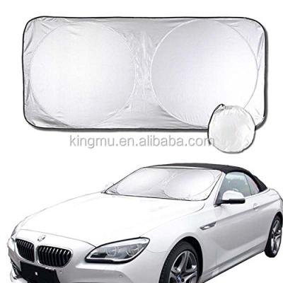 China Lowering Temperatures Car Interior Hot Selling Nylon 170T Polyester UV Silver Coating Protect Car Windshield Sunshade for sale