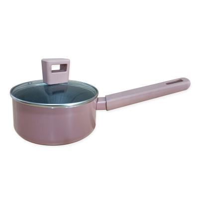 China Sustainable 16cm milk pot aluminum alloy variety custom coating non stick Optional of induction bottom or Spiral Bottom for sale