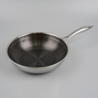 China Sustainable diversified custom with long handle high quality coated cookware28cm stainless steel wok non-stick wok for sale