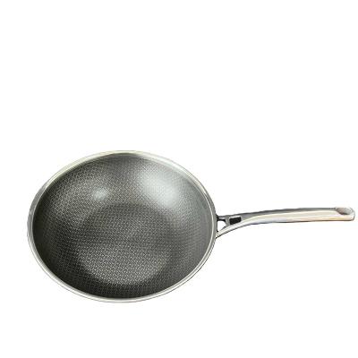 China Sustainable household items Induction stove combustion universal 30cm stainless steel wok Non-stick wok pan for sale