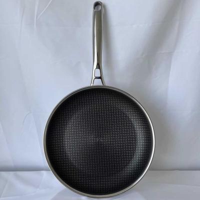 China American Style 30cm stainless steel pan large size non-stick pan MOQ low quality guarantee stainless steel coated pan for sale