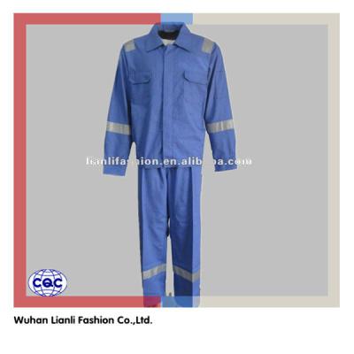 China Blue 65%poly/35%cotton Long Sleeves Reflective Cheap Work Uniform for sale