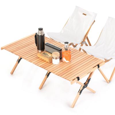 China 2022 Hot Sale Multifunctional Durable Wooden Folding Portable Travel Picnic Camping Foldable Outdoor Table Goods Stable Set With Cloth Bag for sale