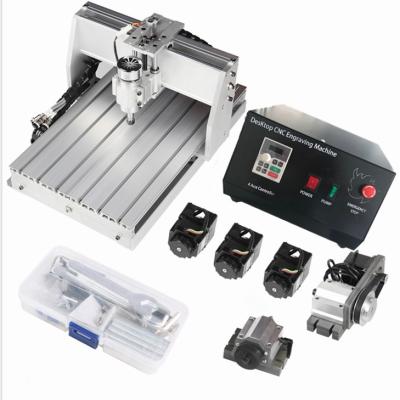 China Lastic Hobby DIY CNC 4030 Mini Small 4 Axis Router Desktop CNC Wood Engraving Machine for Advertising Wood PCB for sale