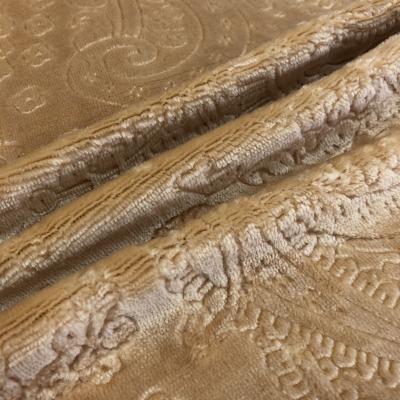 China Yongxin Anti-static Hot Sale Customized Color Size 100% Polyester Knitted Flannel Embossed Fabric for sale