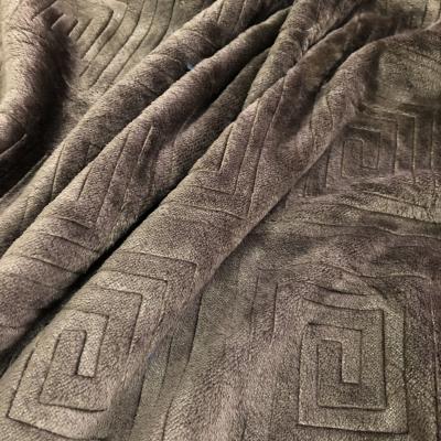 China Yongxin Hot Sale High Quality Anti-static 100% Polyester Double Side Knitted Embossed Flannel Fabric for sale