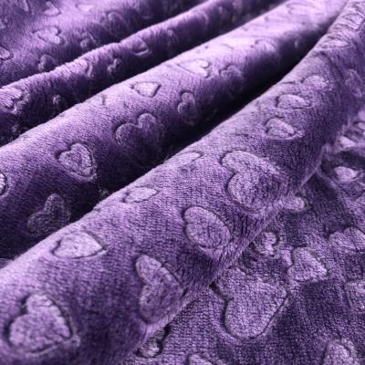 China Yongxin Hot Sale Anti-static Fashionable 100% Polyester Knitted Double Side Customized Embossed Flannel Fabric for sale